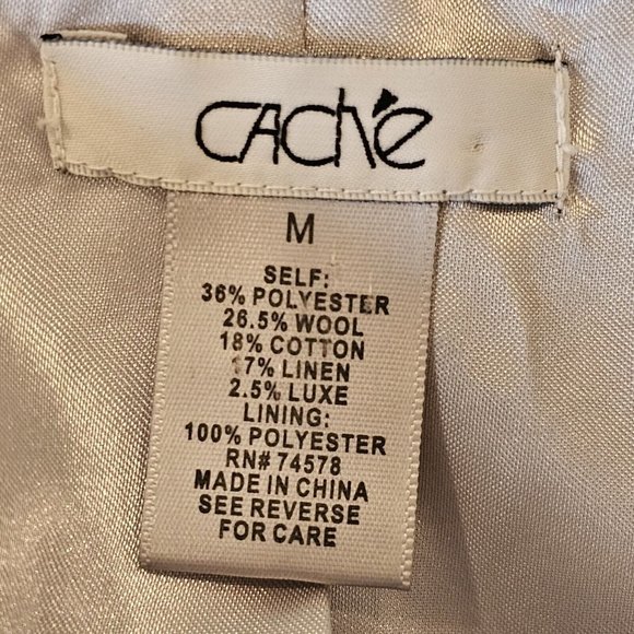 Y2K‎ Cache 6 8 Gray Silver Boucle Tweed Blazer Chain Detail Sparkle Business - Picture 10 of 13